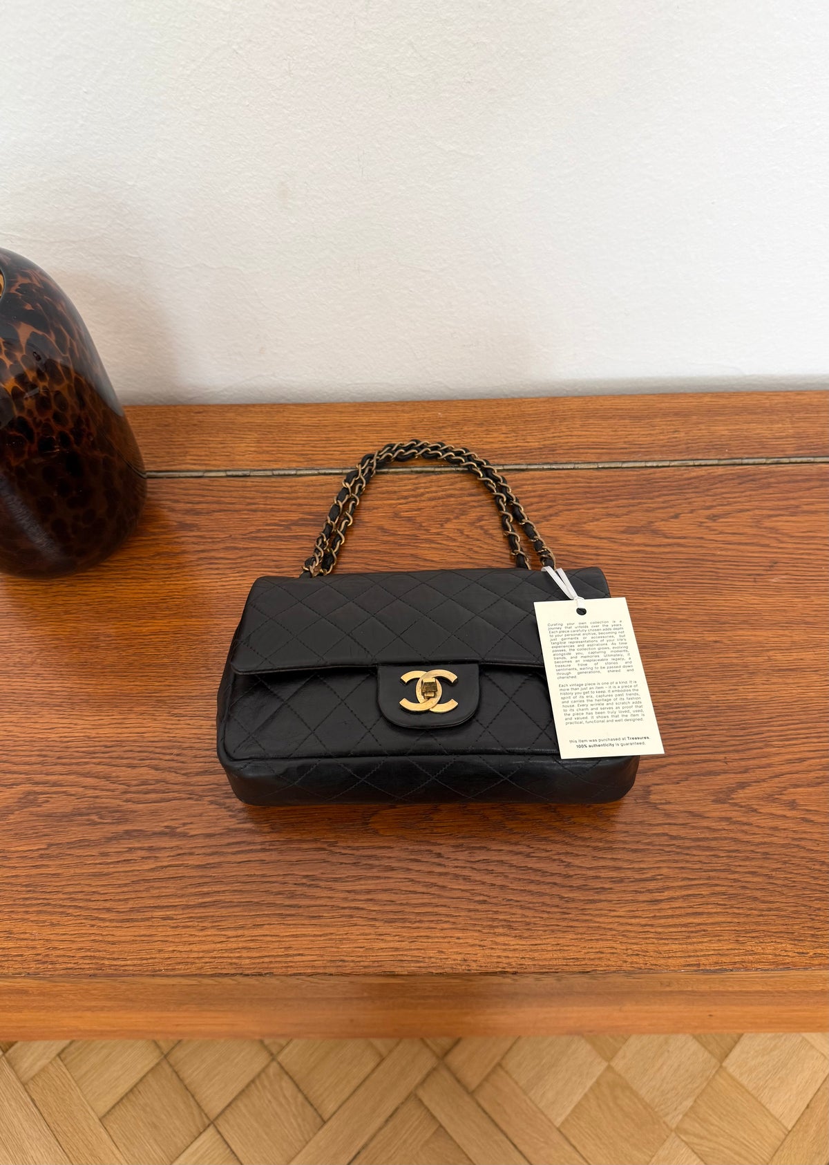 Chanel Plaza Double Flap in black lambskin with gold hardware and double chain, photo 11