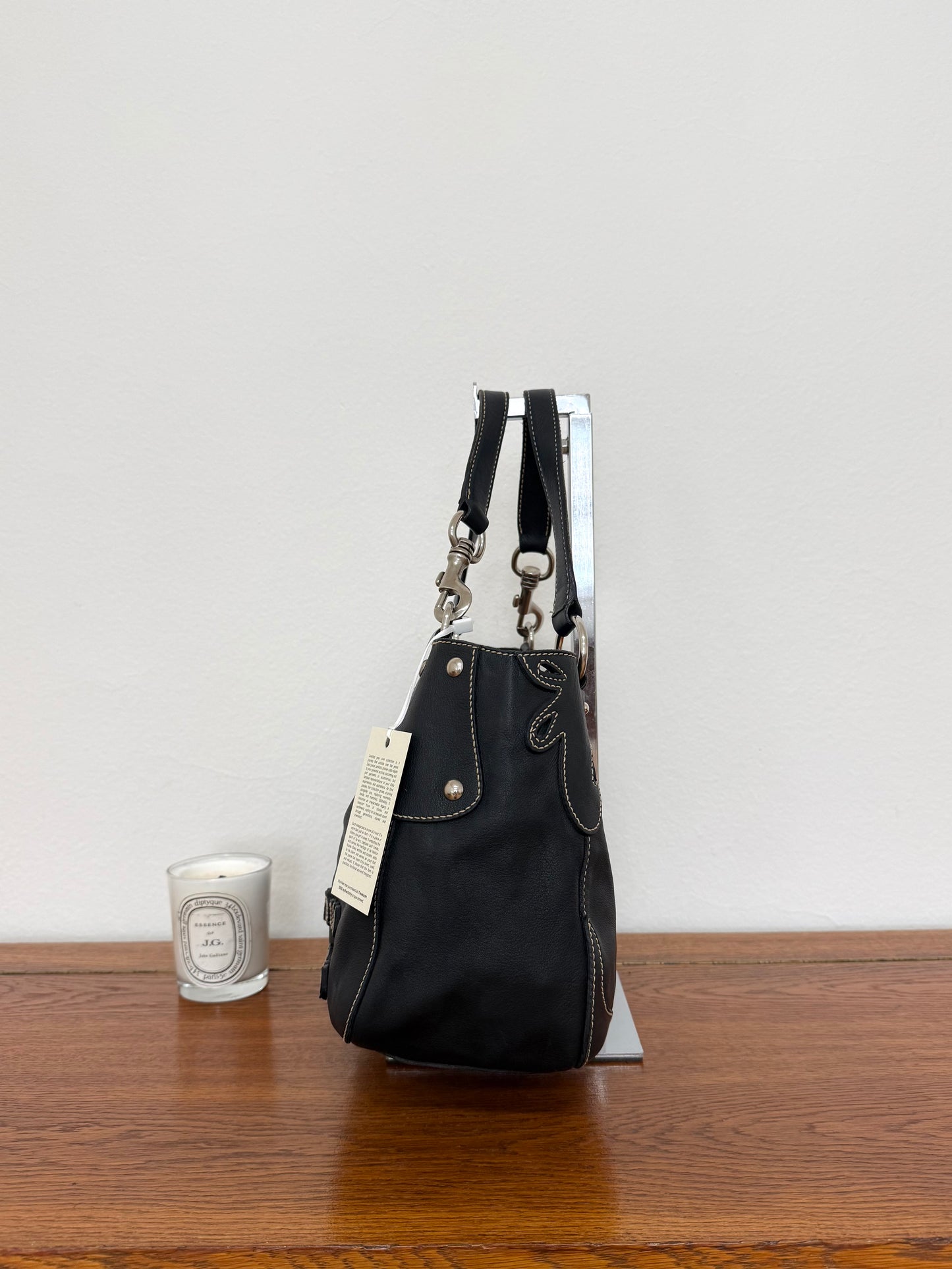 MIU MIU FLOWER SHOULDER BAG ANTRACIT