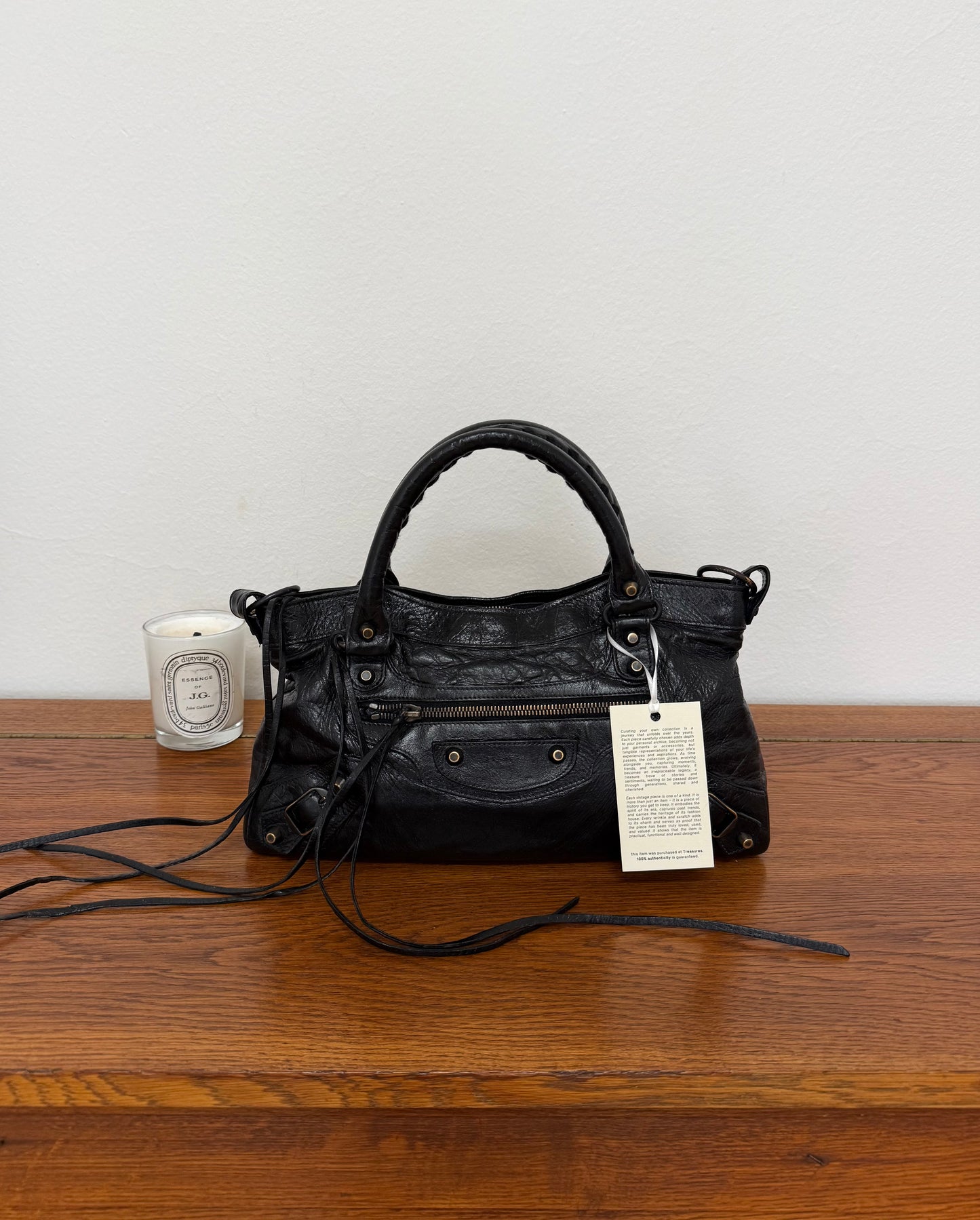 BALENCIAGA FIRST “SMALL CITY” BAG BLACK GOLD HW