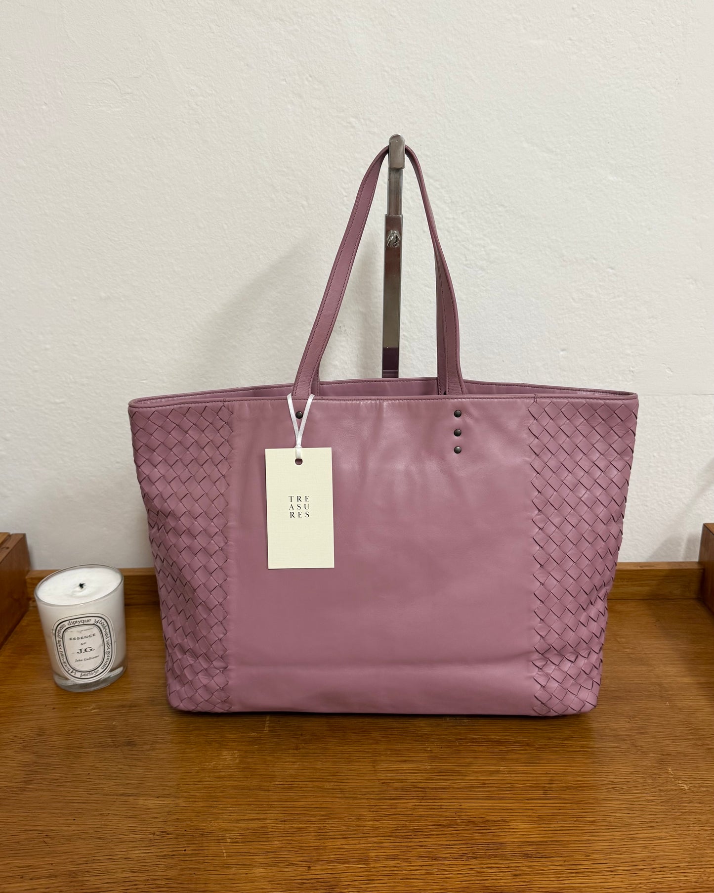 BOTTEGA VENETA INTRECCIATO TOTE SHOPPER BAG PINK