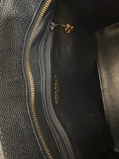 CHANEL CAVIAR MEDALLION TOTE GOLD HW