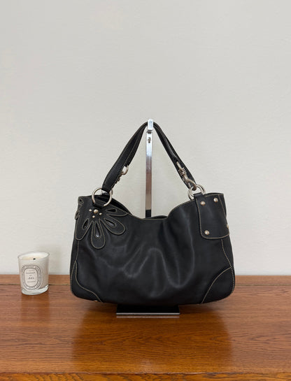 MIU MIU FLOWER SHOULDER BAG ANTRACIT