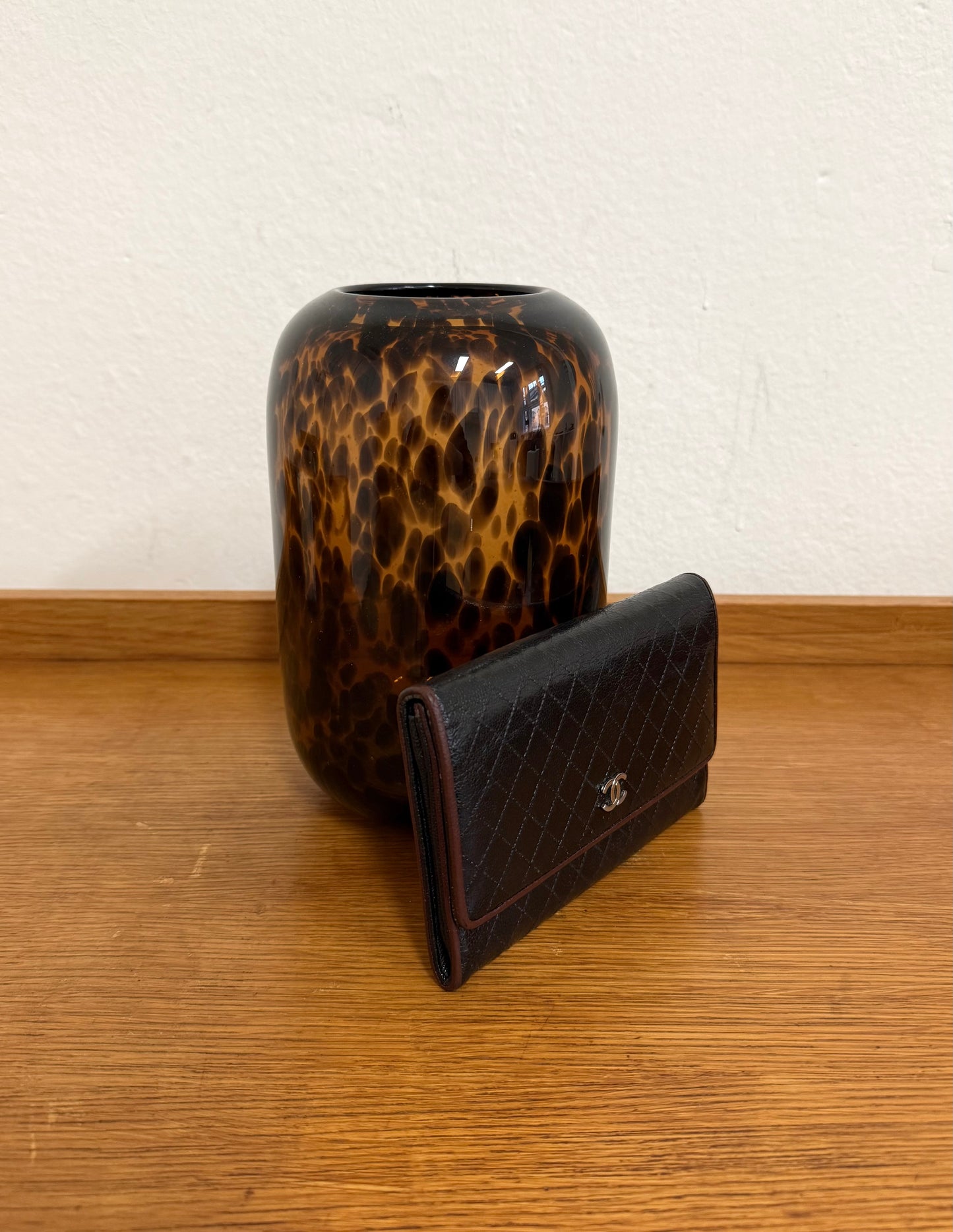 CHANEL WALLET GRAIN BURGUNDY BLACK