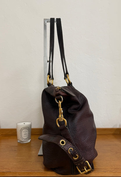 MIU MIU VITELLO SHOULDER BAG BROWN