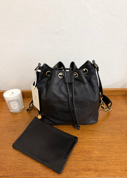 CHANEL BUCKET CC LOGO & POUCH