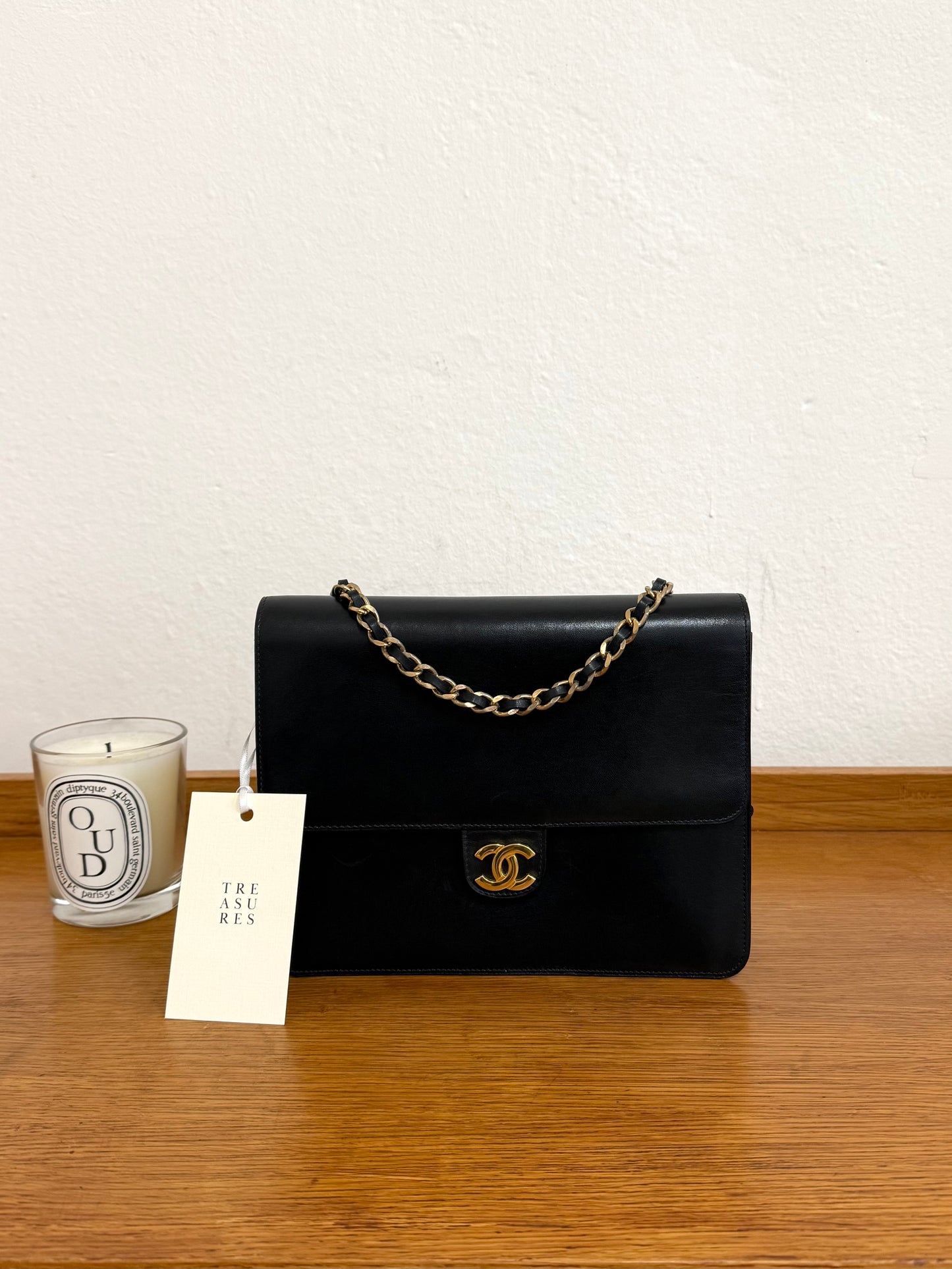 CHANEL BOX CALF FLAP BAG