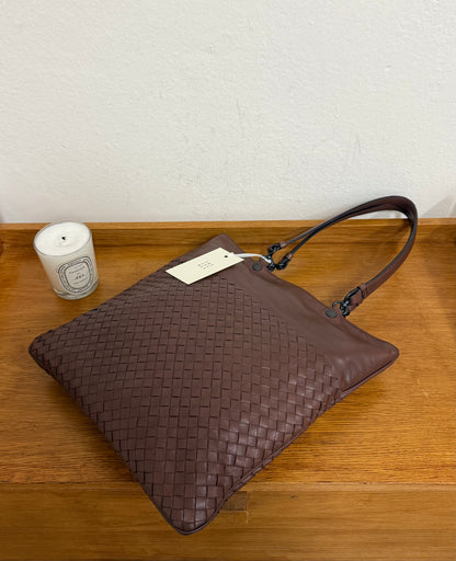 BOTTEGA VENETA INTRECCIATO SHOULDER BAG BROWN