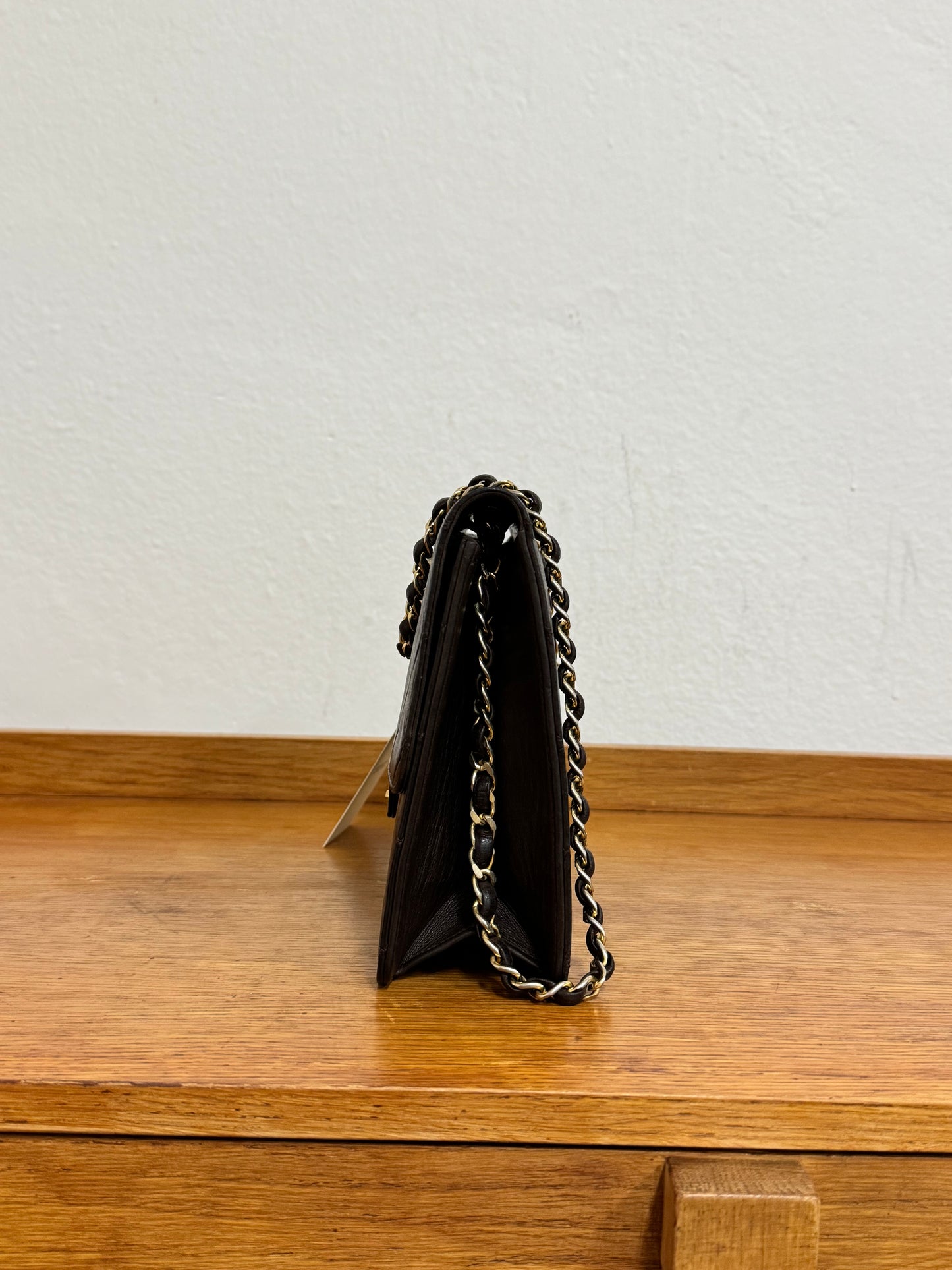 CHANEL CLASSIC SINGLE FLAP BAG BROWN 24k GOLD HW