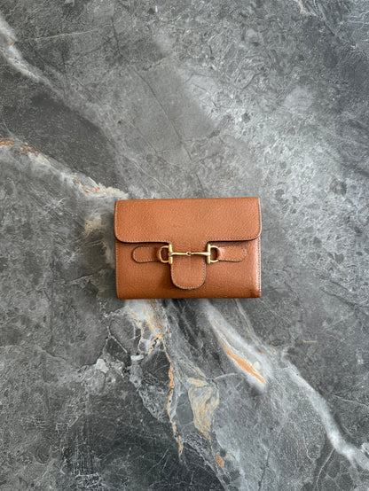GUCCI HORSEBIT LEATHER WALLET BROWN