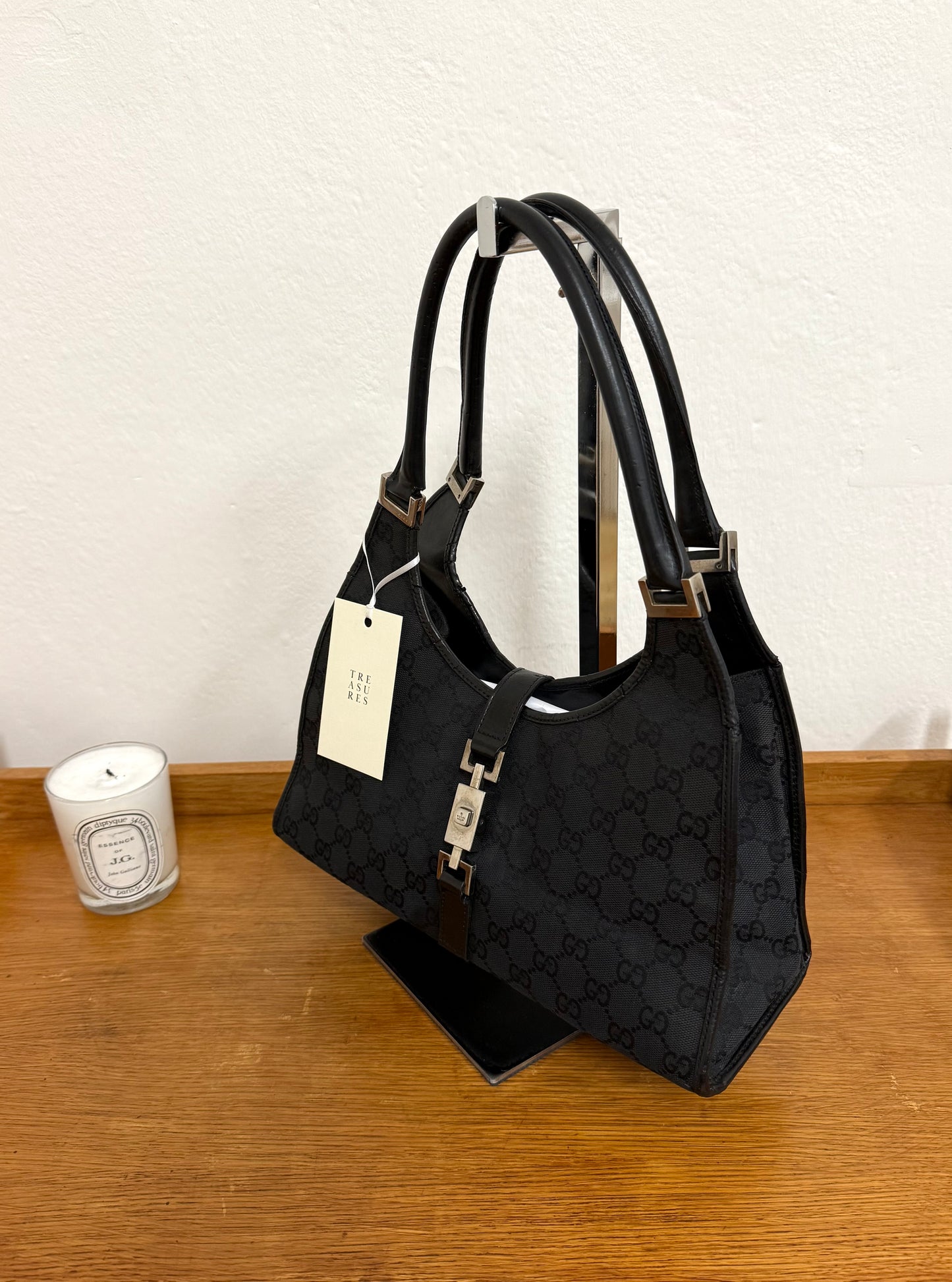 GUCCI JACKIE GG MONOGRAM BLACK BAG