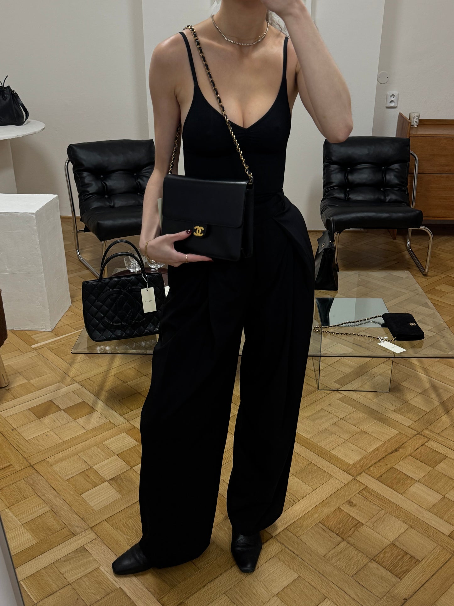 CHANEL BOX CALF FLAP BAG