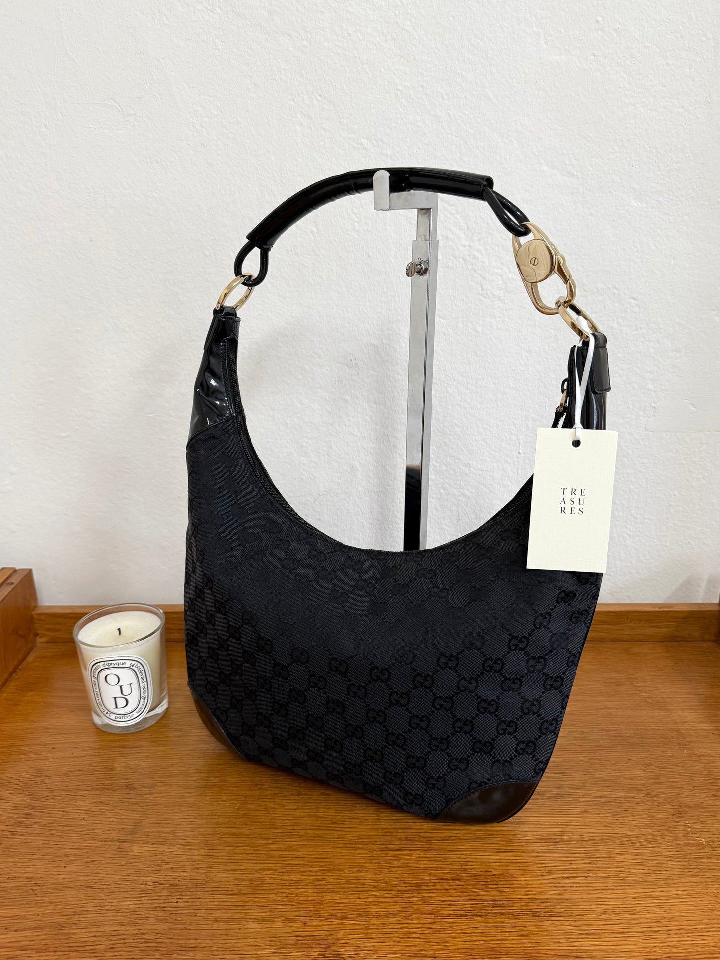 GUCCI HALF MOON HOBO BLACK BAG