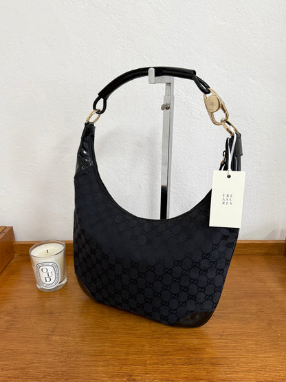 GUCCI HALF MOON HOBO BLACK BAG