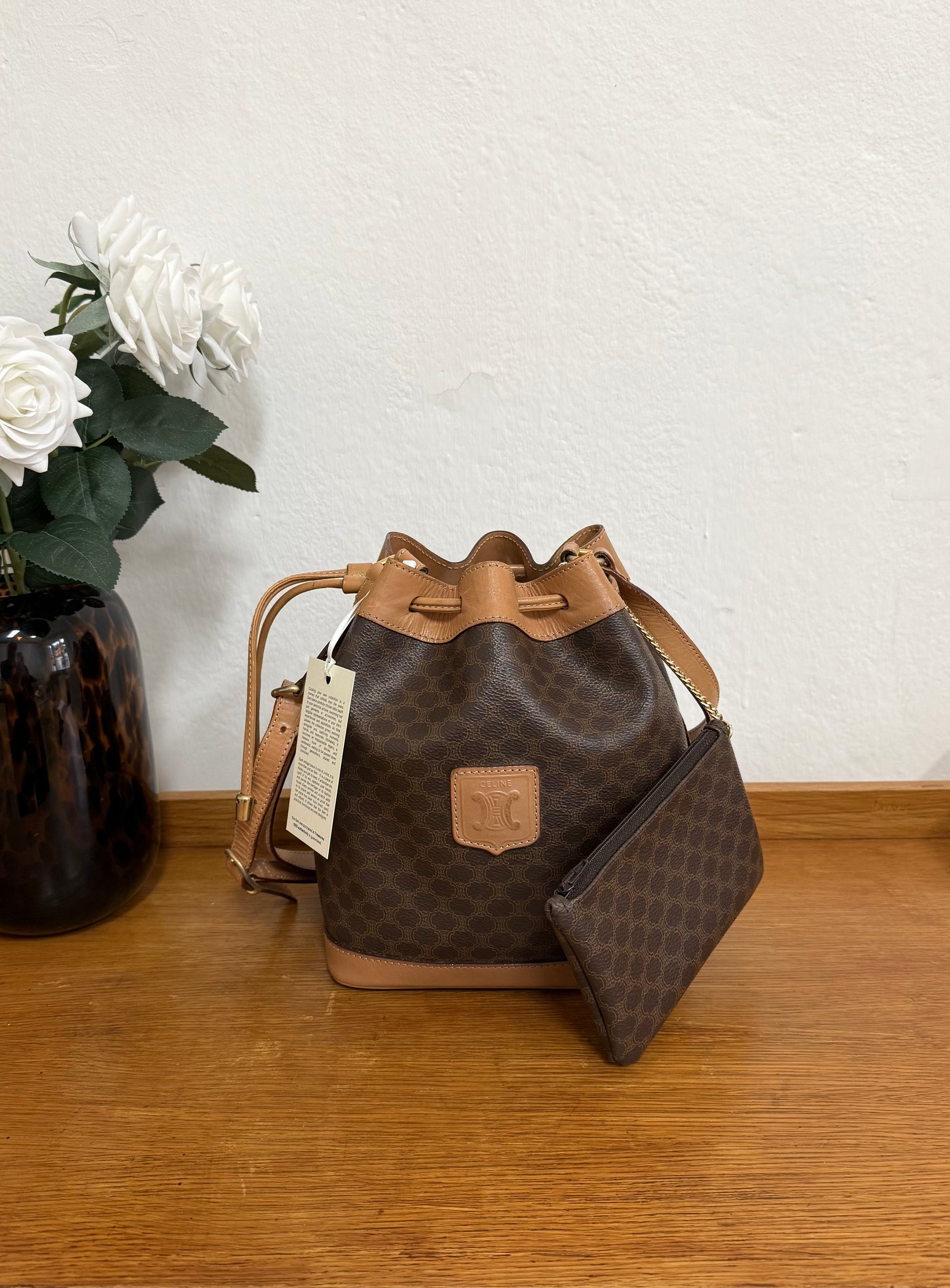 CELINE MACADAM BUCKET BAG & POUCH