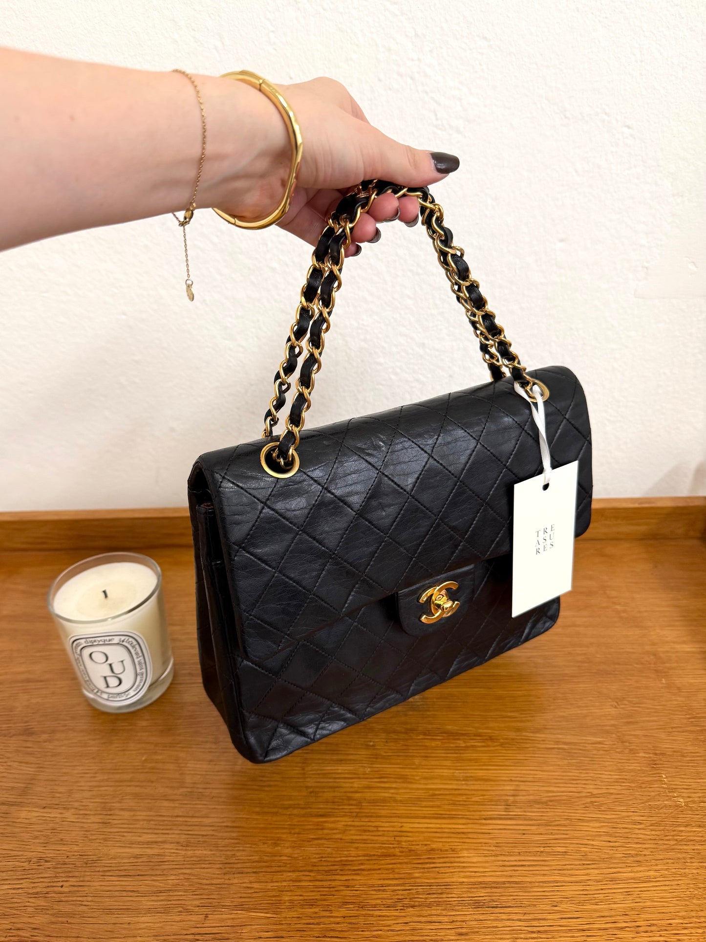 CHANEL DOUBLE FLAP BAG MEDIUM TALL 24K GOLD
