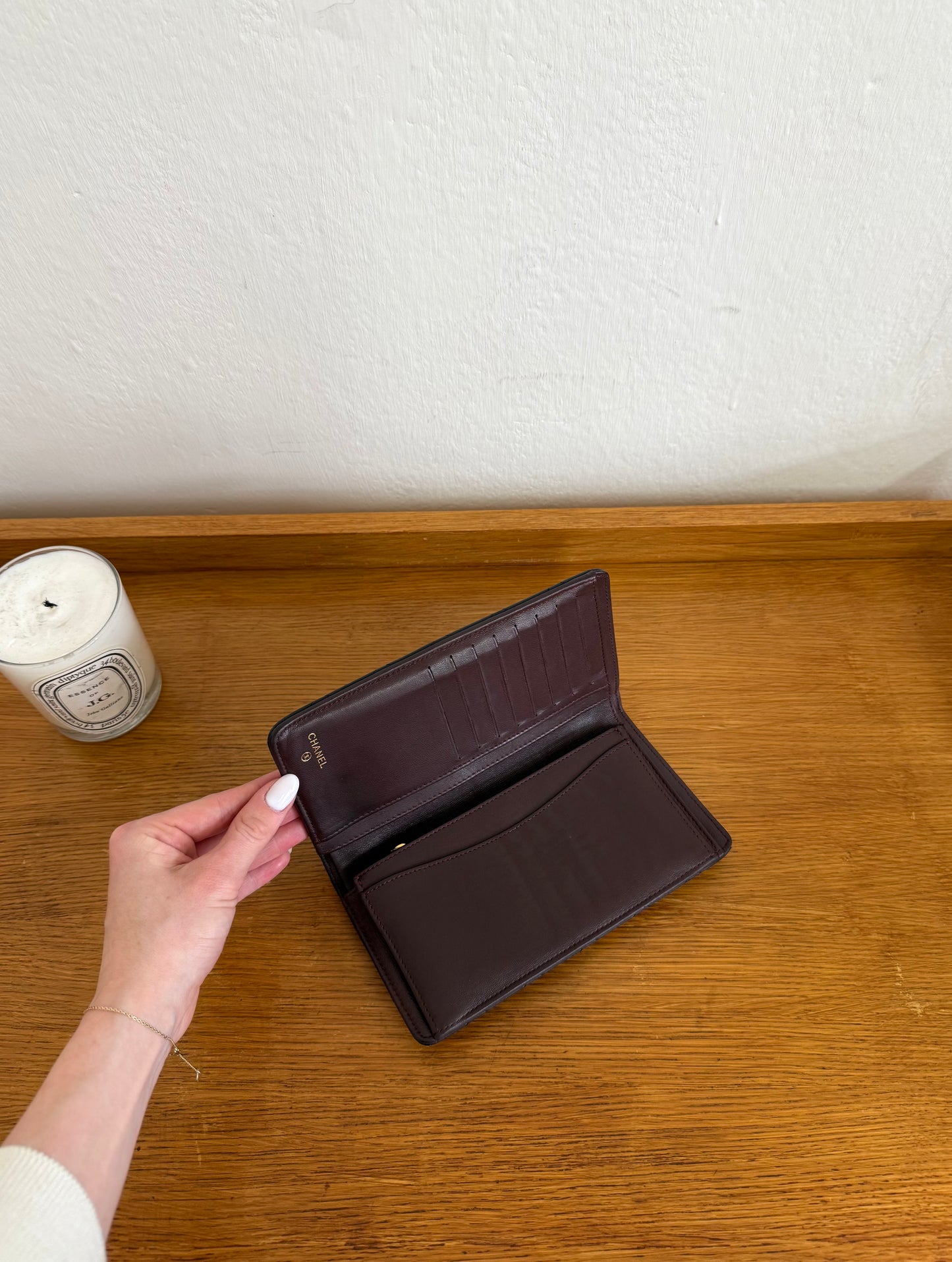SERIES 21 CHANEL LAMBSKIN LONG WALLET BLACK GOLD