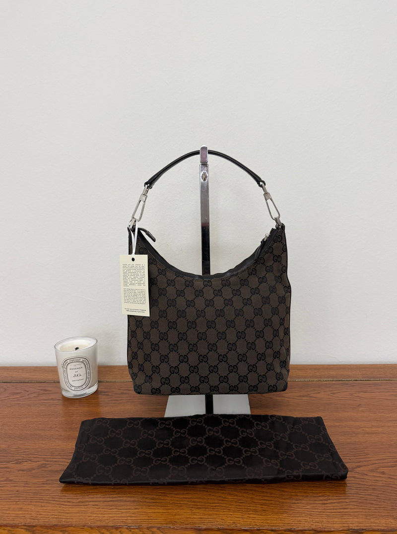 Gucci GG Monogram Shoulder Bag Black
