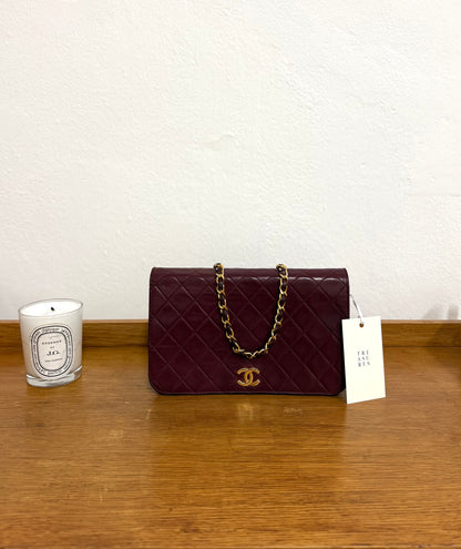 CHANEL FULL FLAP LAMBSKIN BURGUNDY