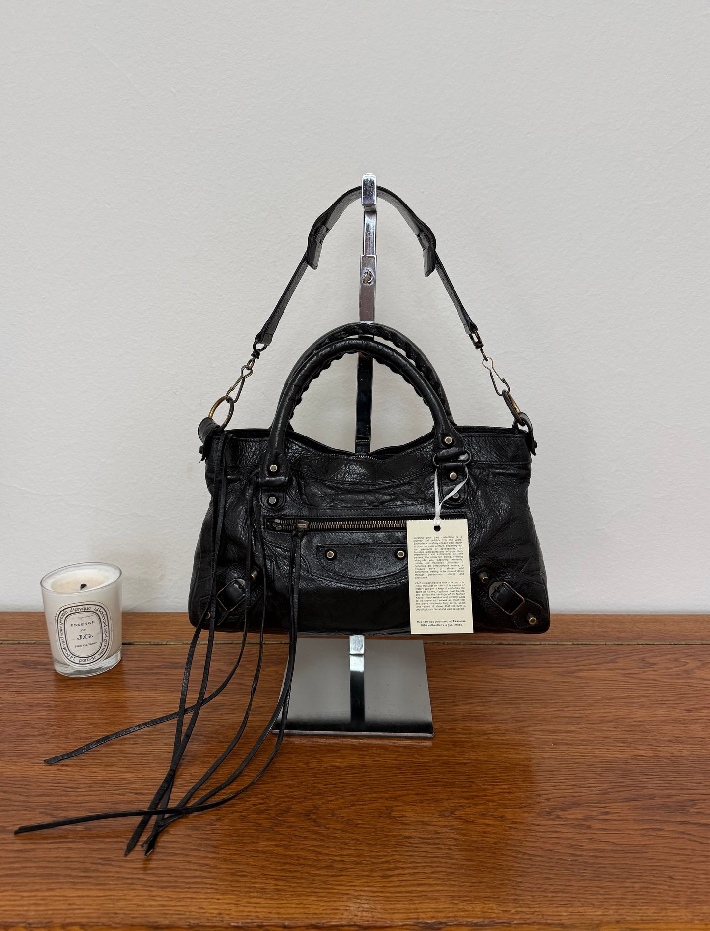 BALENCIAGA FIRST “SMALL CITY” BAG BLACK GOLD HW