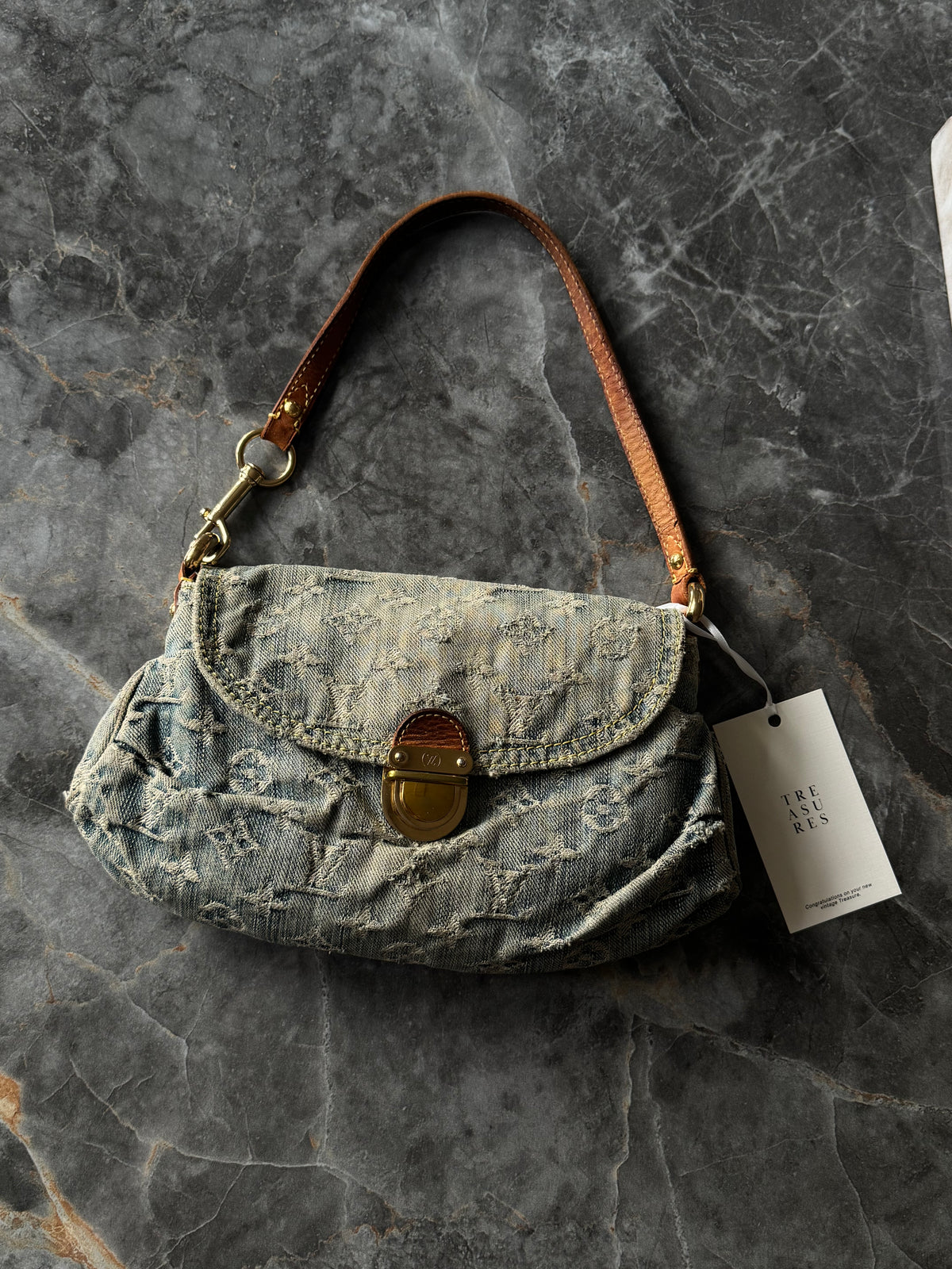 LV Monogram Denim Mini Pleaty