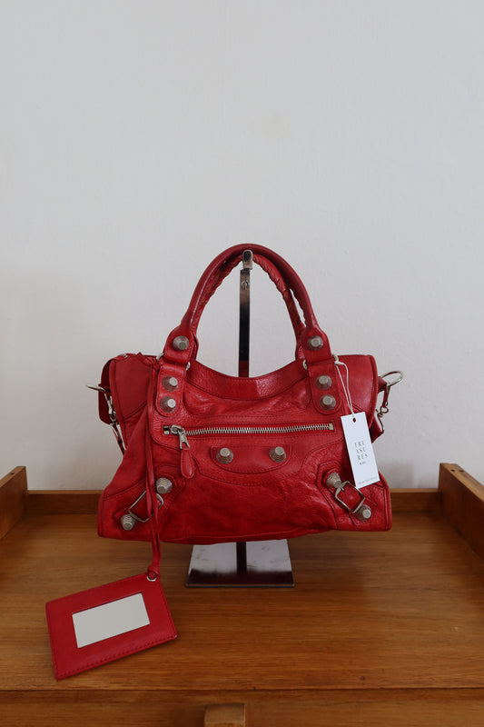 BALENCIAGA CITY BAG IN RED