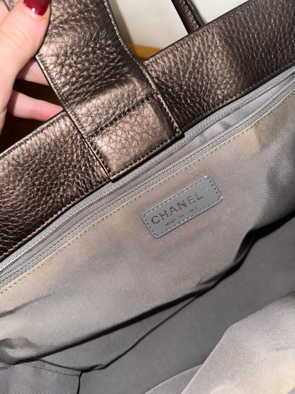 CHANEL EXECUTIVE TOTE IRIDESCENT BROWN SILVER HW