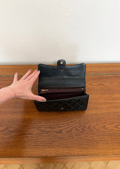 CHANEL LARGE CLASSIC WALLET LAMBSKIN GOLD HW