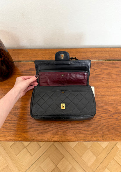 Chanel Plaza Double Flap in black lambskin with gold hardware and double chain, photo 15