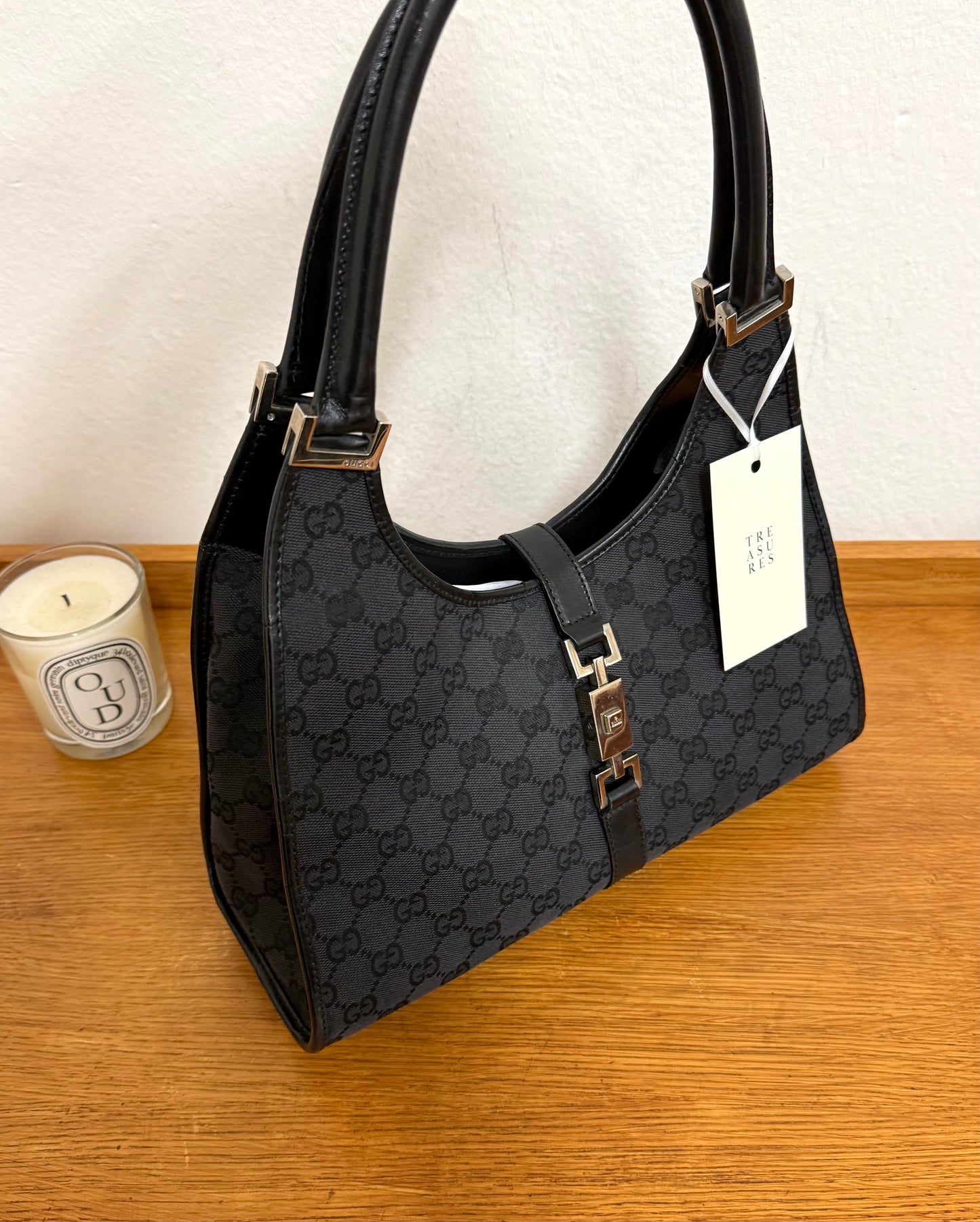 GUCCI JACKIE GG MONOGRAM BLACK BAG