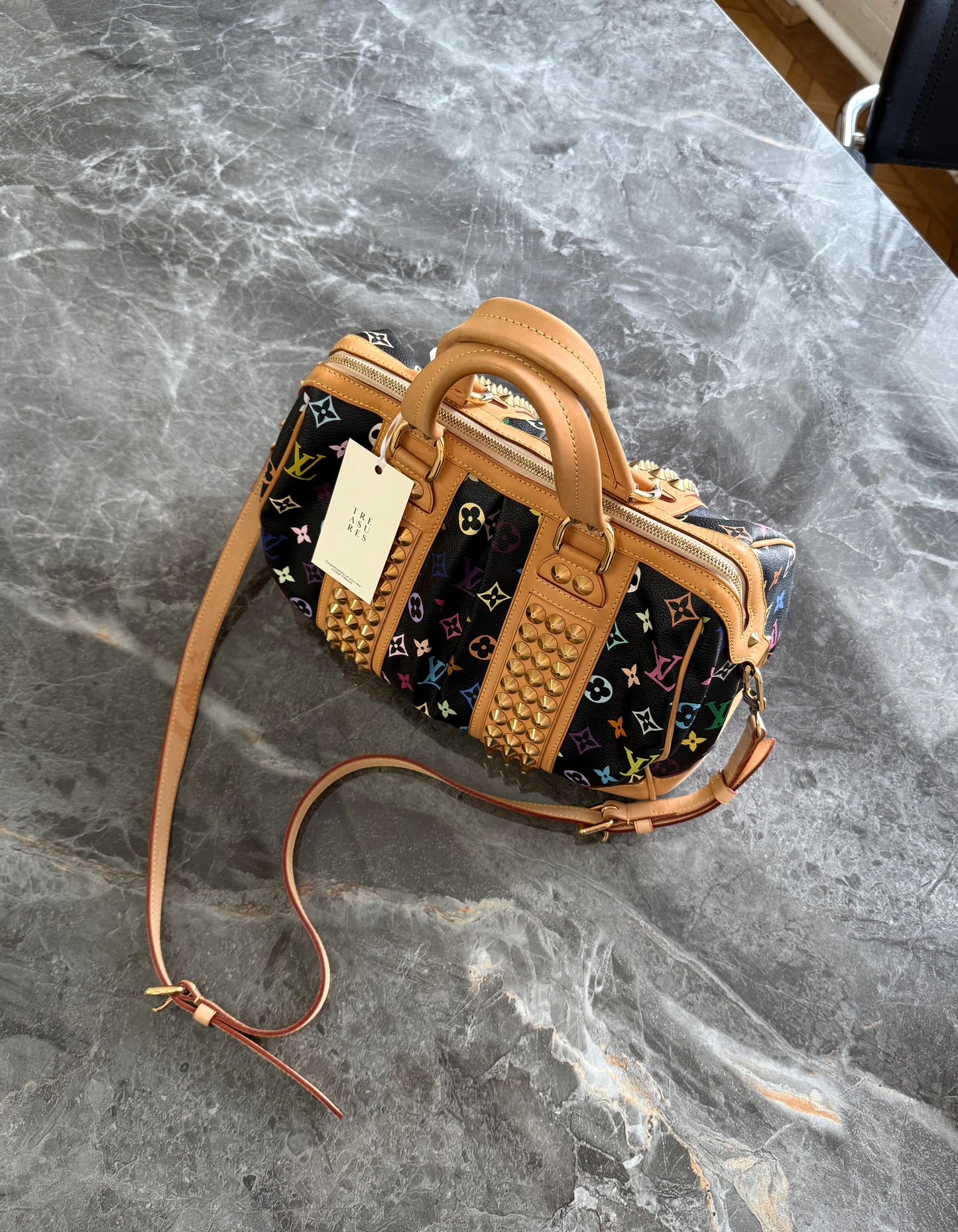LV X TAKASHI MURAKAMI MONOGRAM MULTICOLOR COURTNEY MM NOIR