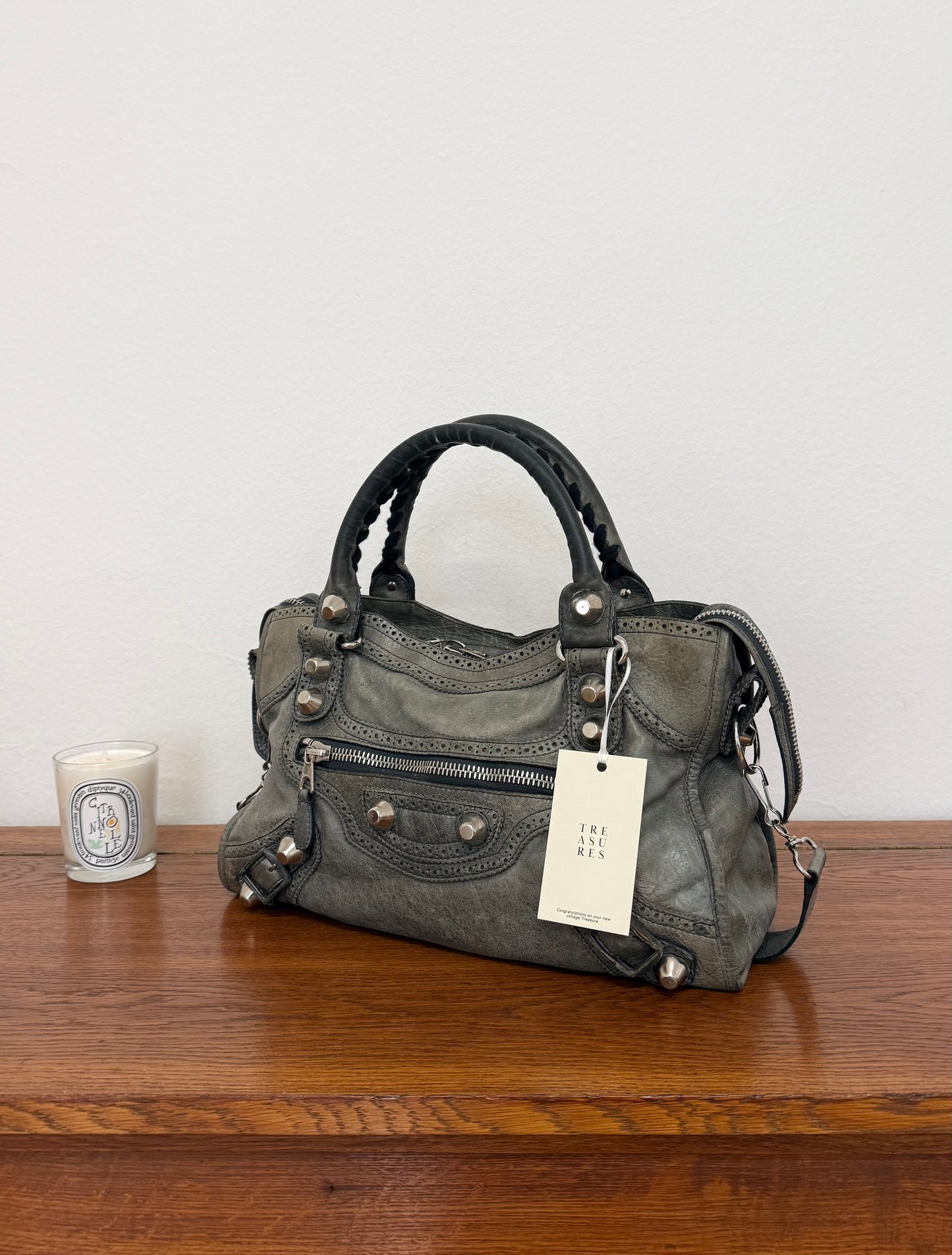 BALENCIAGA CITY BAG GREY-GREEN