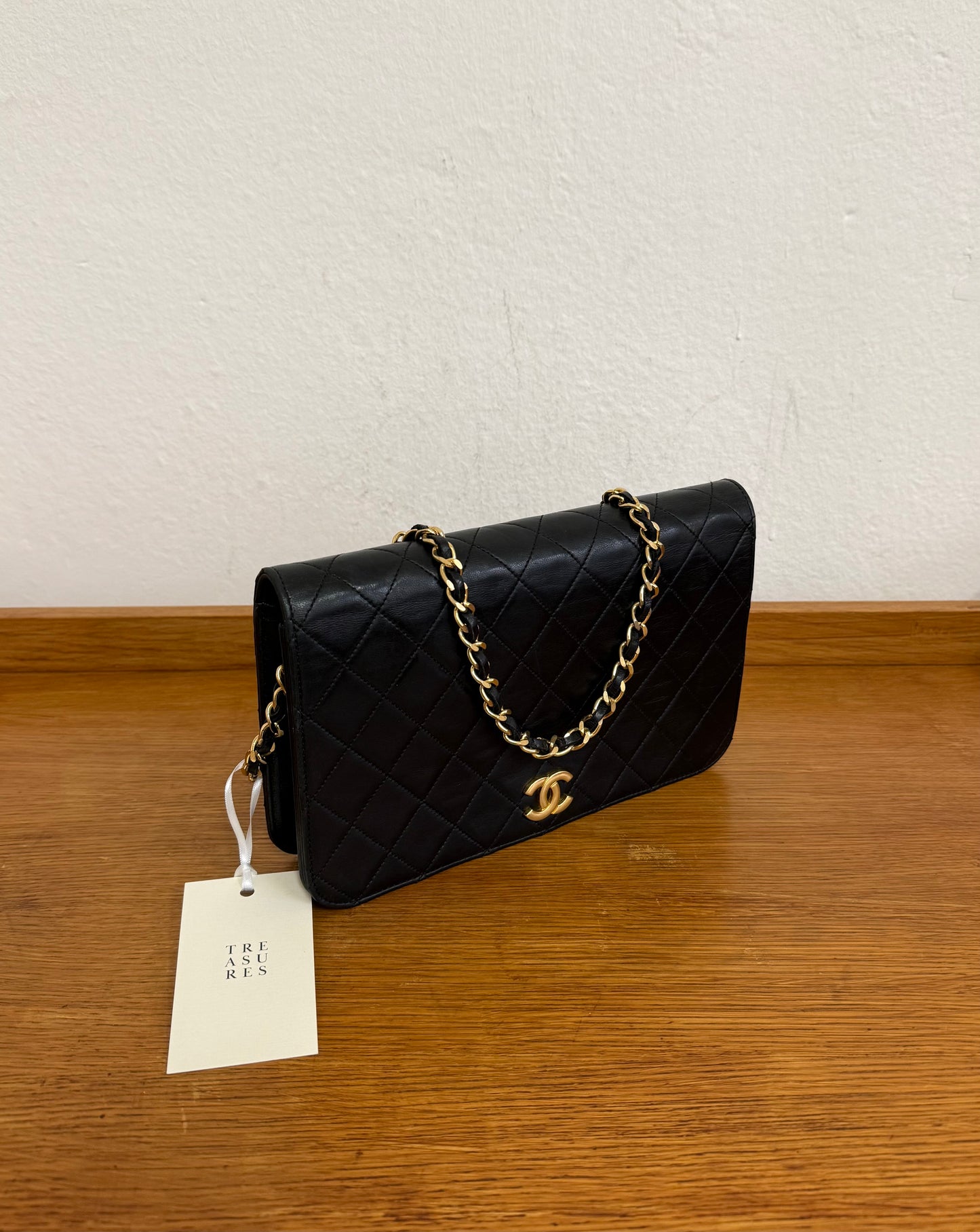 CHANEL FULL FLAP LAMBSKIN BLACK