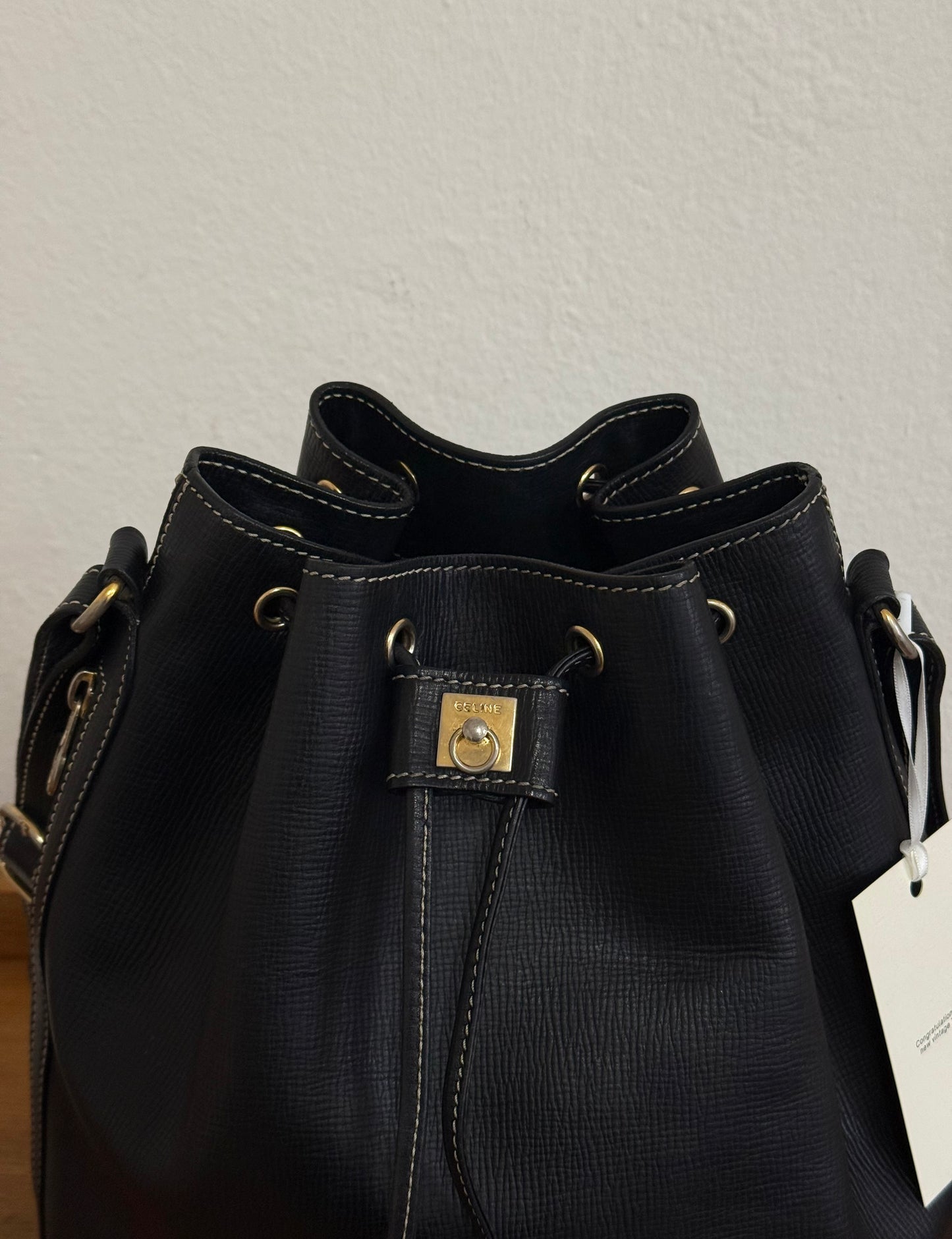 CELINE TRIOMPHE BUCKET BAG BLACK