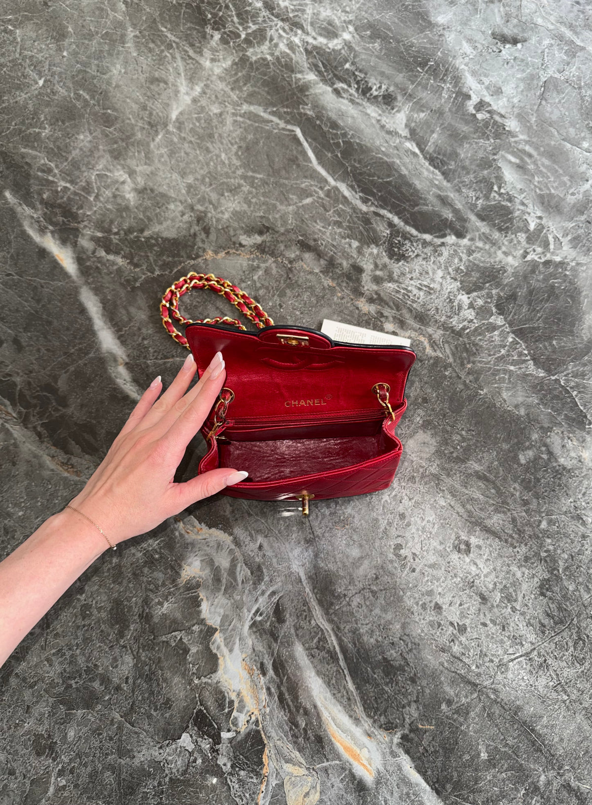 Chanel Red Timeless Classic Single Flap 17 Lambskin 24K Gold HW