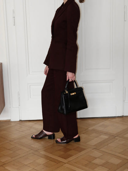 HERMES KELLY 28 BOX CALF BLACK 1959 O stamp