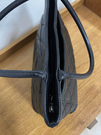 CHANEL CAVIAR MEDALLION TOTE SILVER HW