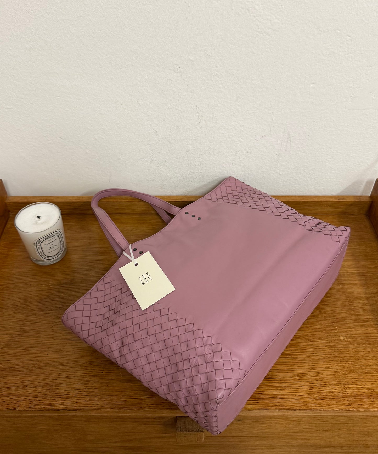 BOTTEGA VENETA INTRECCIATO TOTE SHOPPER BAG PINK
