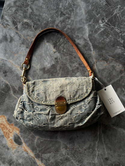 LV Monogram Denim Mini Pleaty
