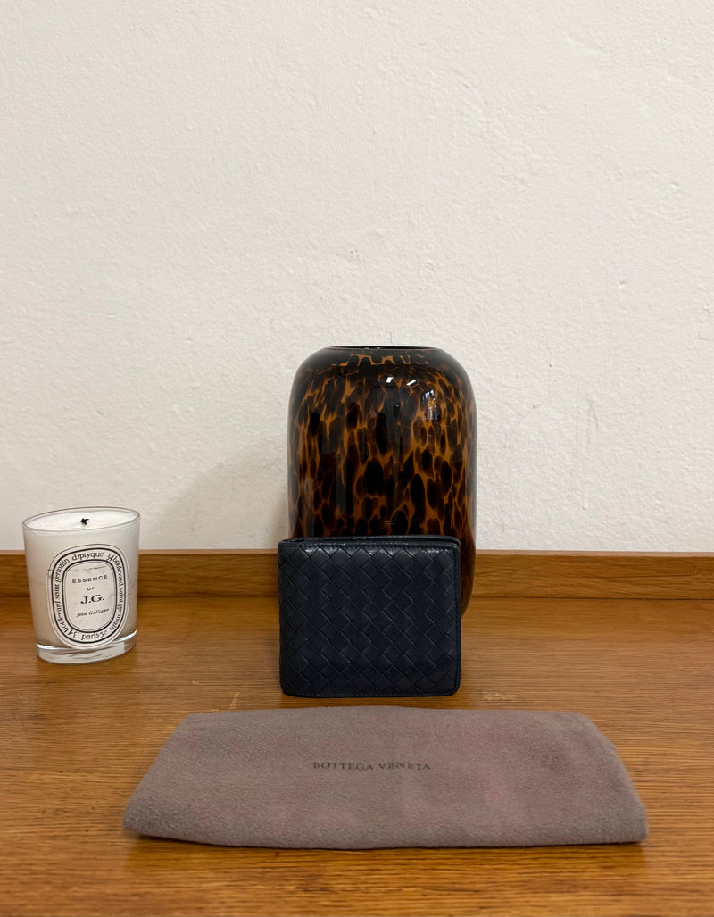 BOTTEGA VENETA INTRECCIATO WALLET BLUE