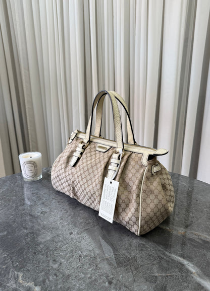 CELINE MACADAM CANVAS HANDBAG