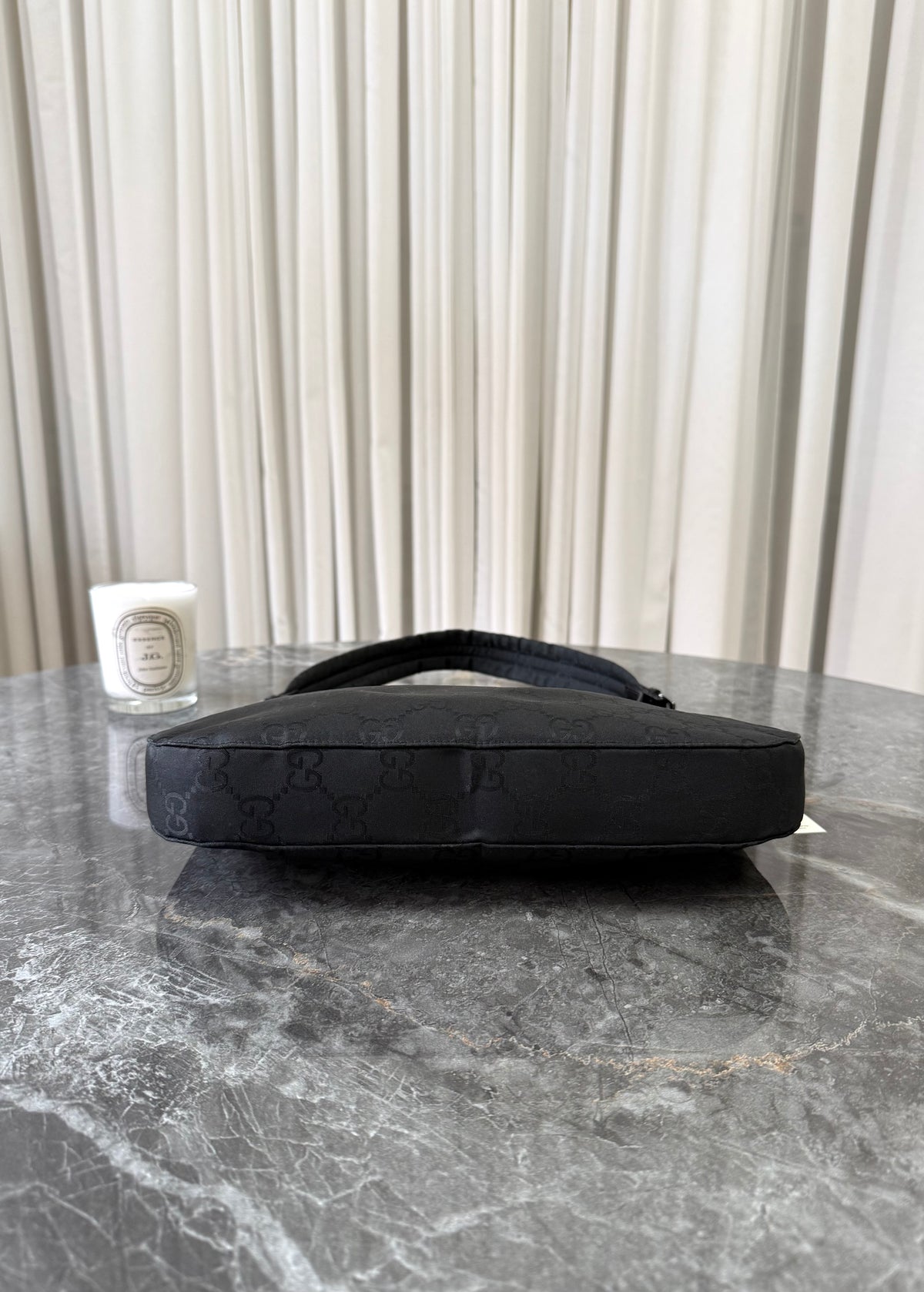 Gucci hobo z černého GG canvasu se stříbrným hardwarem, foto 7