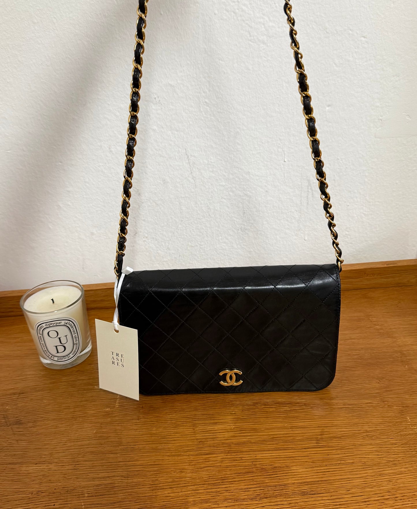 CHANEL FULL FLAP BLACK LAMBSKIN