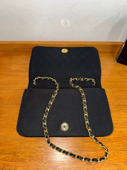 CHANEL JERSEY QUILTED FULL FLAP BAG