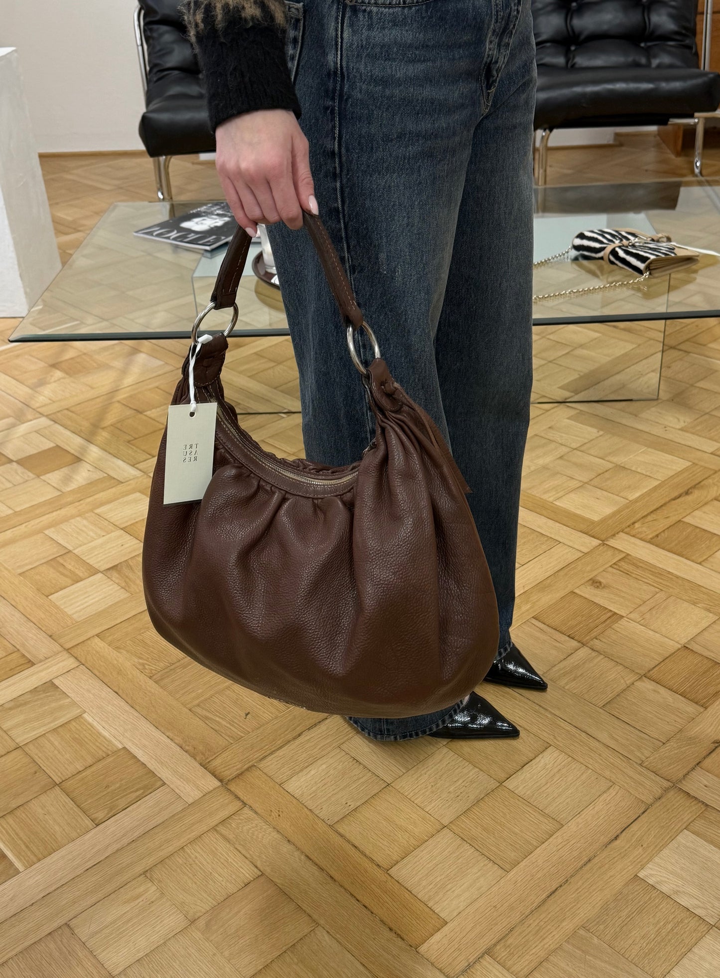MIU MIU HOBO SHOULDER BAG BROWN