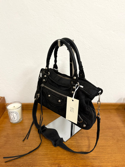 BALENCIAGA SUEDE CITY BAG BLACK