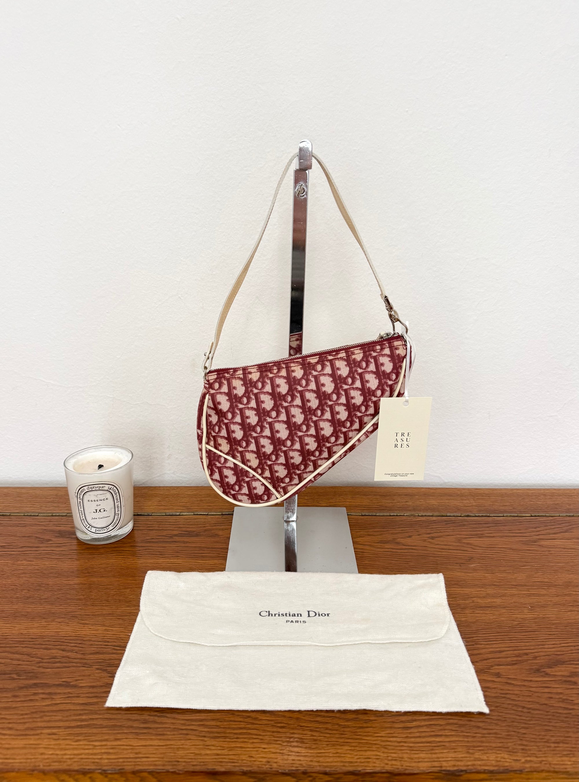 DIOR SADDLE MONOGRAM JOHN GALLIANO RED