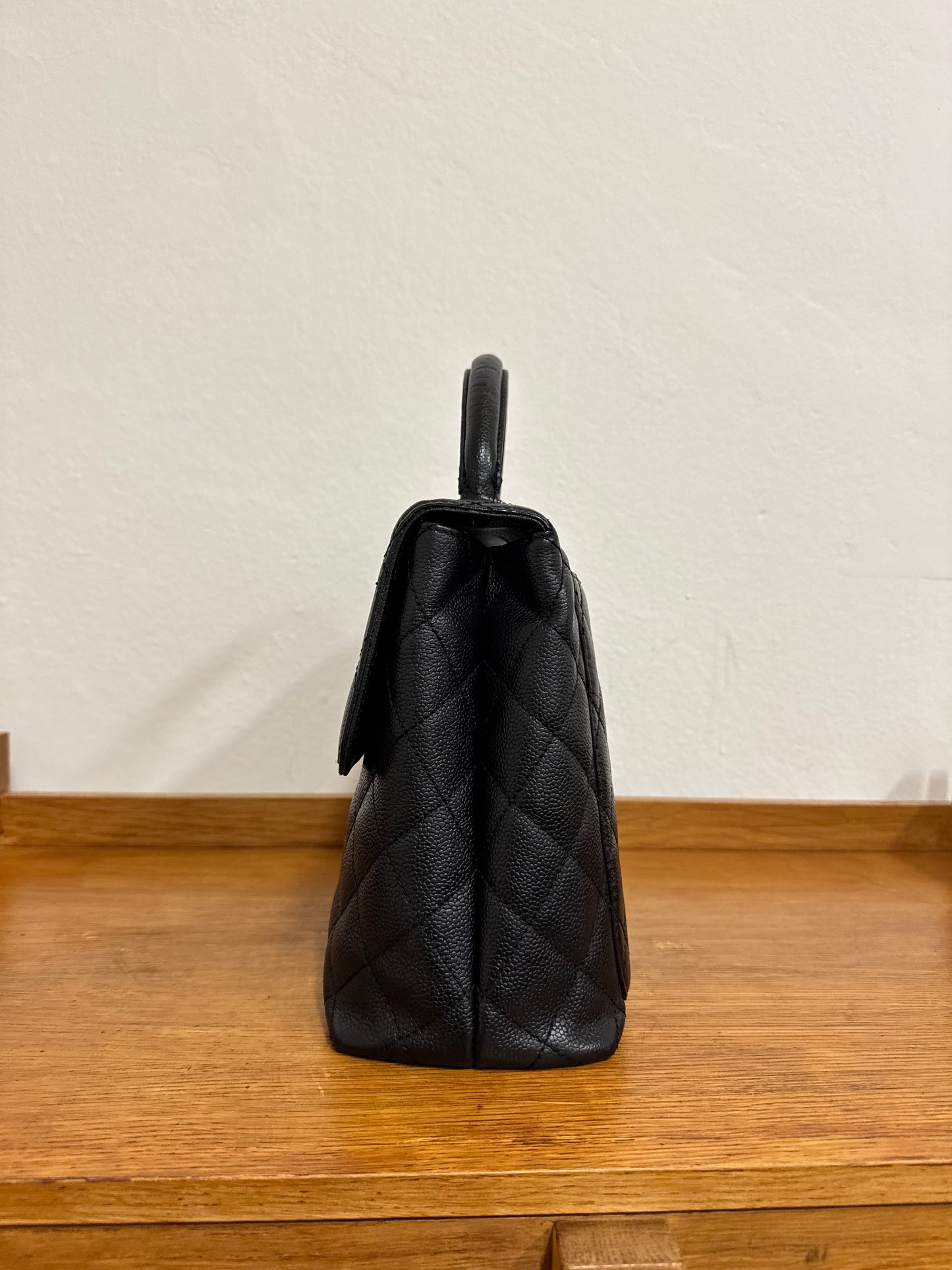 CHANEL MATELASSE CAVIAR KELLY BLACK 24K GOLD HW