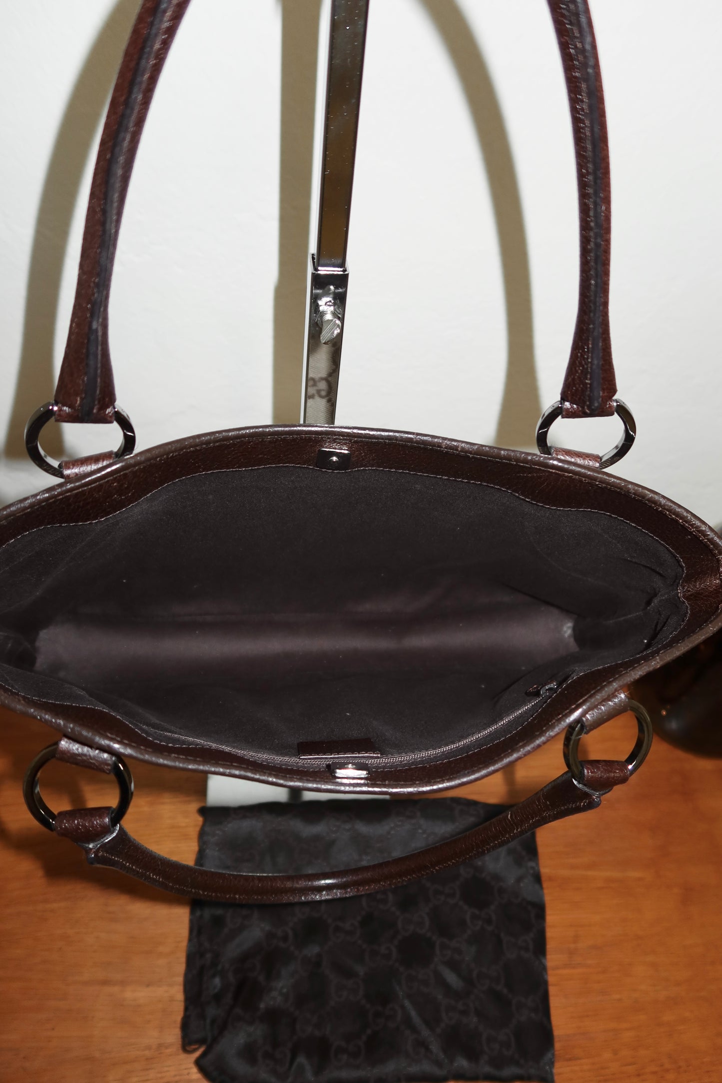GUCCI GG SHOULDER TOTE BAG DARK BROWN