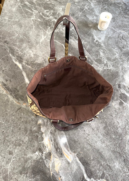 GUCCI GG MONOGRAM SHOPPER TOTE BAG