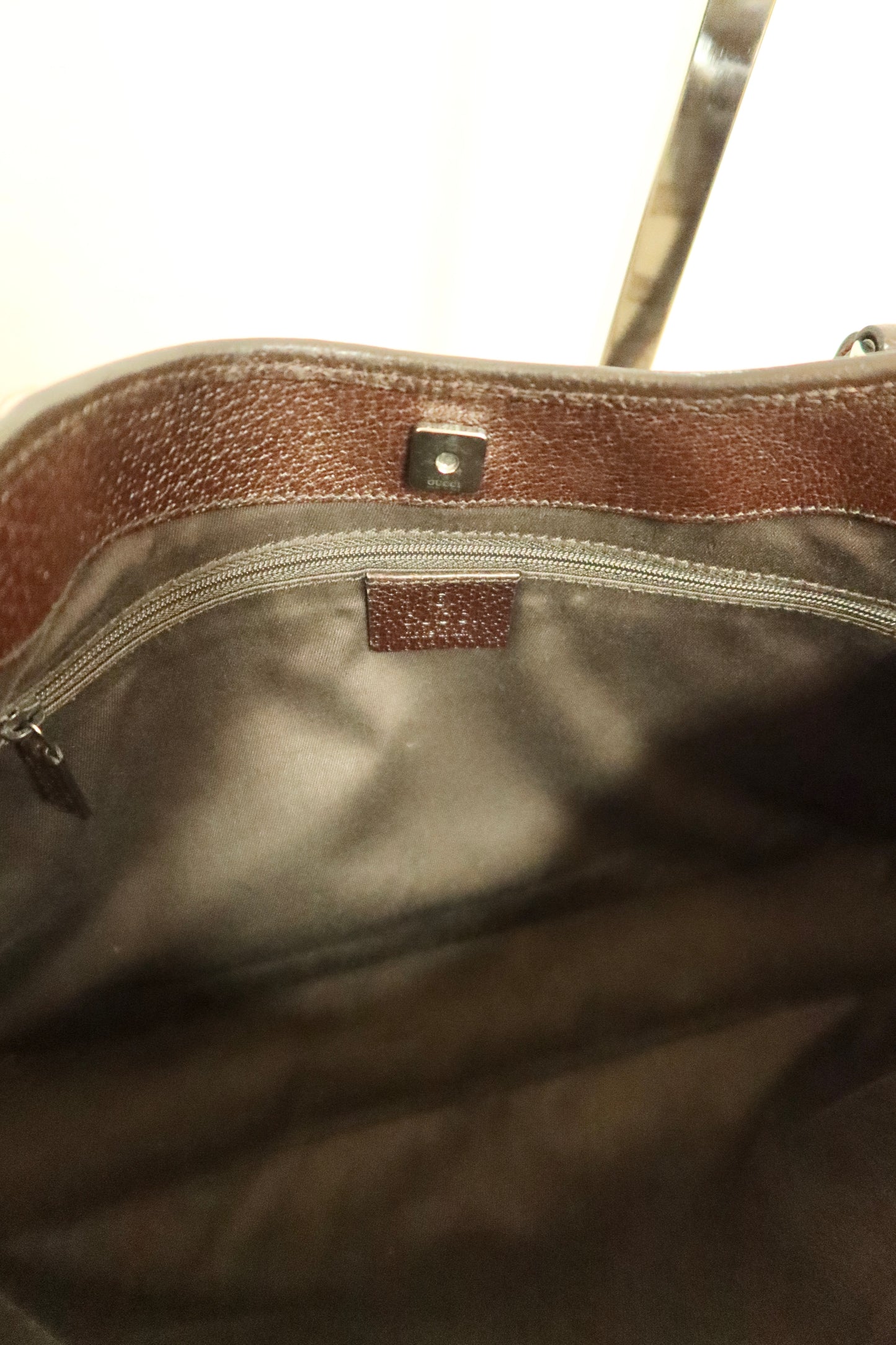 GUCCI GG SHOULDER TOTE BAG DARK BROWN